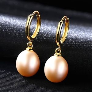 18K Gold Plated Sterling Silver Asiatic Freshwater Pearl Earrings